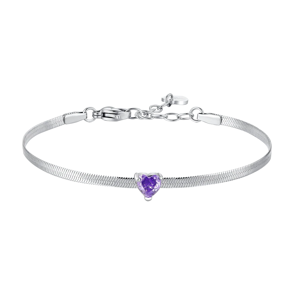 Luca Barra Damen-Armband aus Stahl, Modell „Central Heart“, Blau, BK2521 