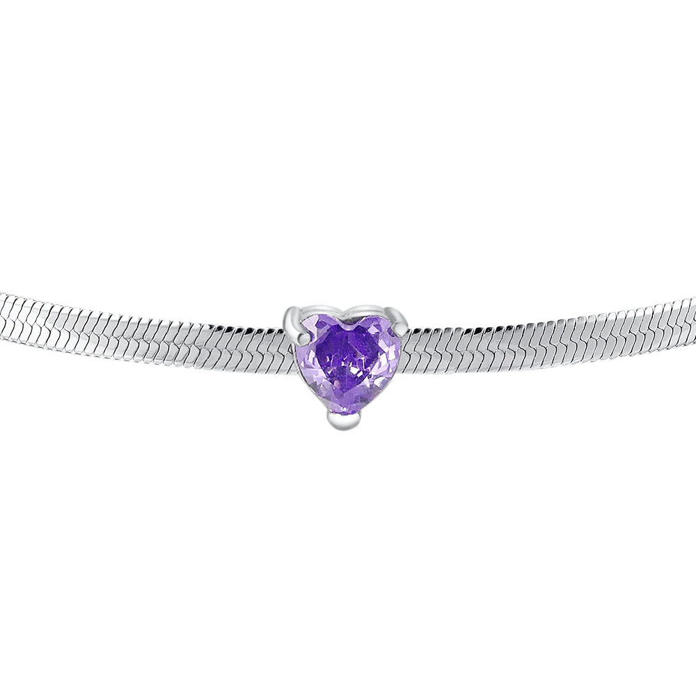 Luca Barra Damen-Tennisarmband mit abwechselnd lila und weißen Kristallen _BK2638 