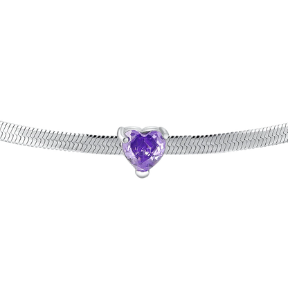 Luca Barra Damen-Tennisarmband mit abwechselnd lila und weißen Kristallen _BK2638 