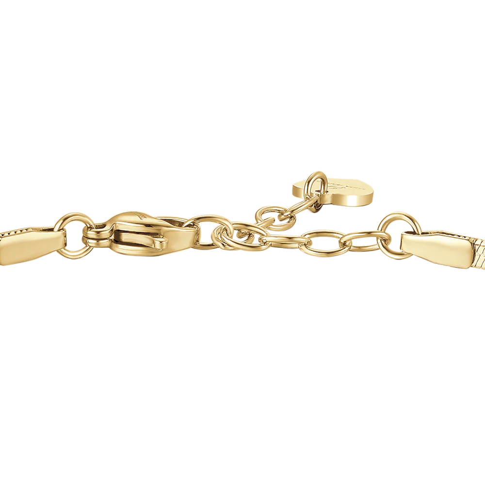 Luca Barra Damen-Tennisarmband mit abwechselnd lila und weißen Kristallen _BK2638 