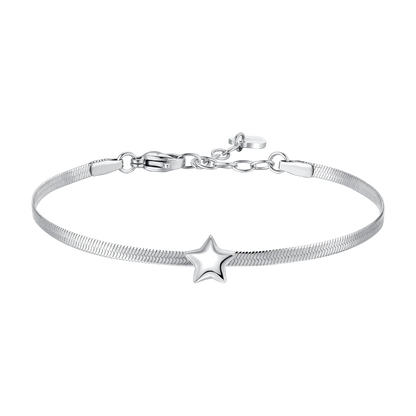 Luca Barra Damen-Tennisarmband mit abwechselnd lila und weißen Kristallen _BK2638 