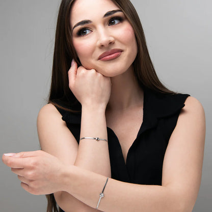 Luca Barra Damen-Tennisarmband mit abwechselnd lila und weißen Kristallen _BK2638 