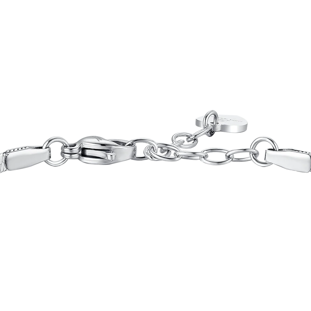 Luca Barra Damen-Armband aus Stahl, Modell „Central Heart“, Blau, BK2521 
