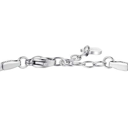 Luca Barra Damen-Armband aus Stahl, Modell „Central Heart“, Blau, BK2521 