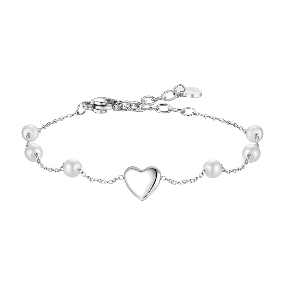 Luca Barra Damen-Armband aus Stahl, Modell „Central Heart“, Blau, BK2521 