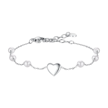 Luca Barra Damen-Armband aus Stahl, Modell „Central Heart“, Blau, BK2521 