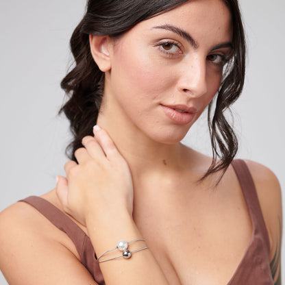 Brosway Bracciale Donna Acciaio Silver Multifilo Centrale Sfera e Perla _BPC54