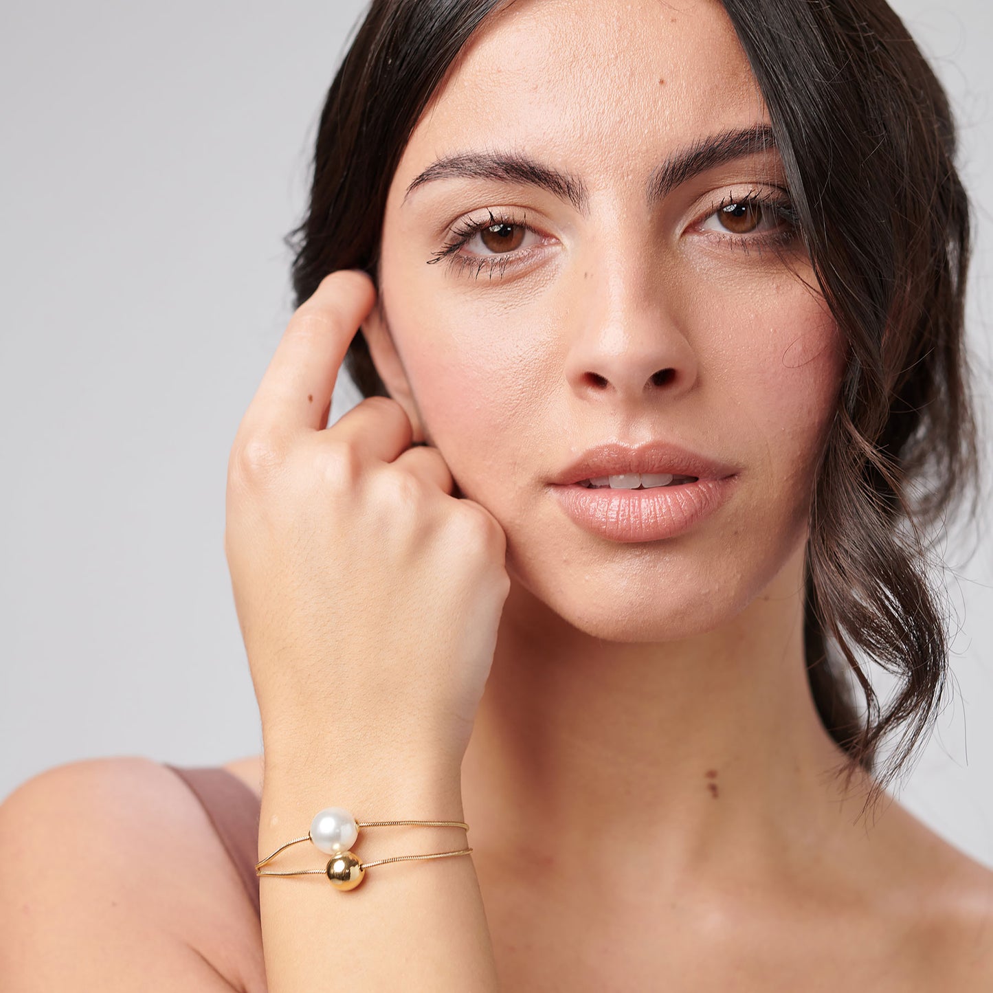 Brosway Bracciale Donna Acciaio Gold Multifilo Centrale Sfera e Perla _BPC55