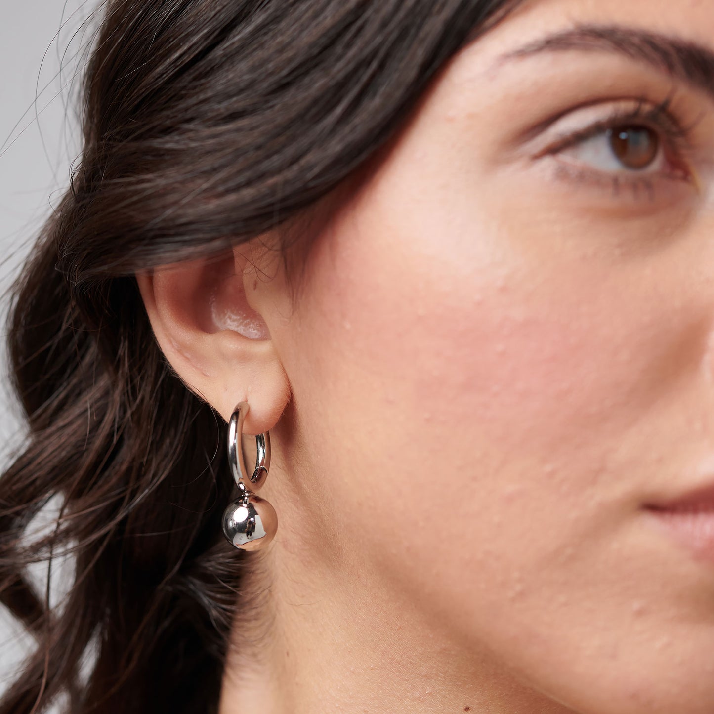 Orecchini Brosway PERFECT Donna Acciaio Silver Cerchietto e Pendenti Sfera _BPC64