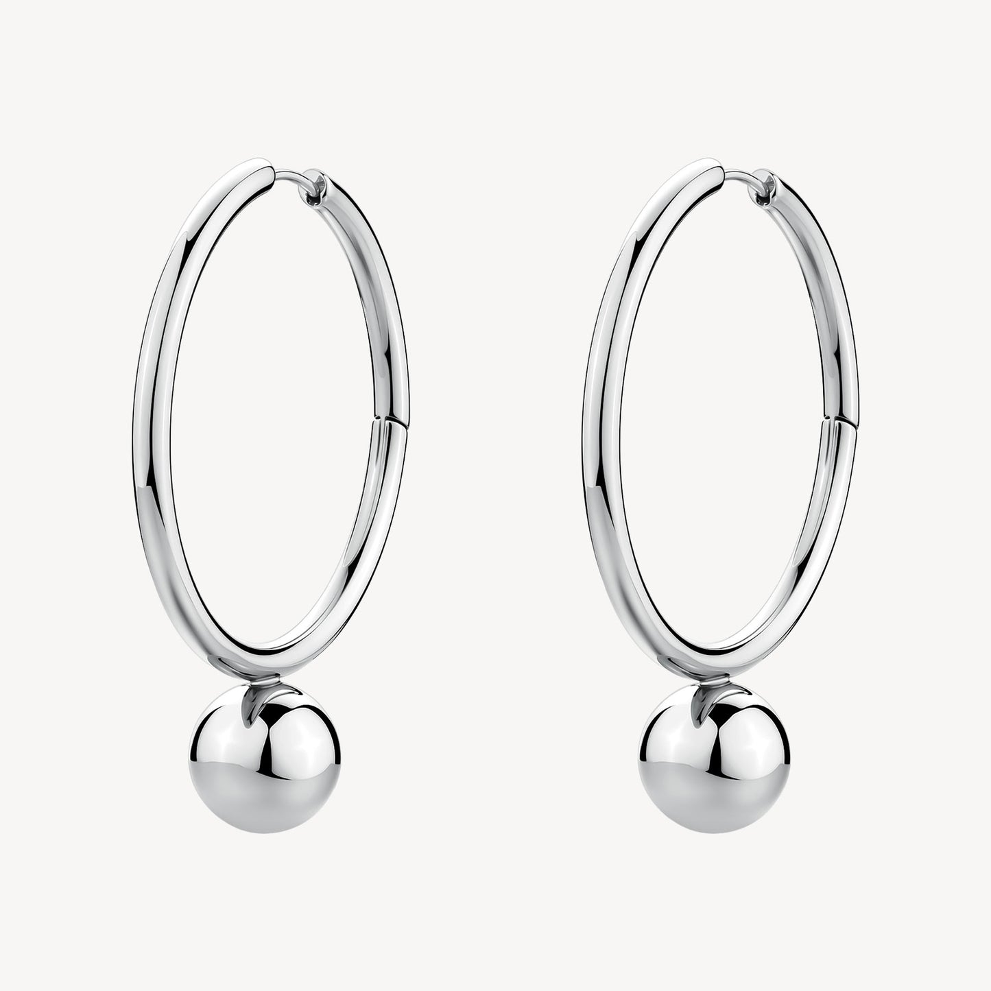 Orecchini Brosway PERFECT Donna Acciaio Silver Cerchietto Pendete Sfera _BPC66