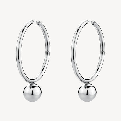 Orecchini Brosway PERFECT Donna Acciaio Silver Cerchietto Pendete Sfera _BPC66