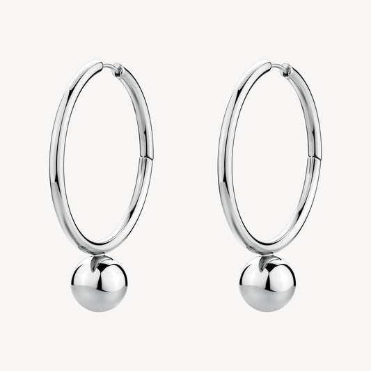 Orecchini Brosway PERFECT Donna Acciaio Silver Cerchietto Pendete Sfera _BPC66