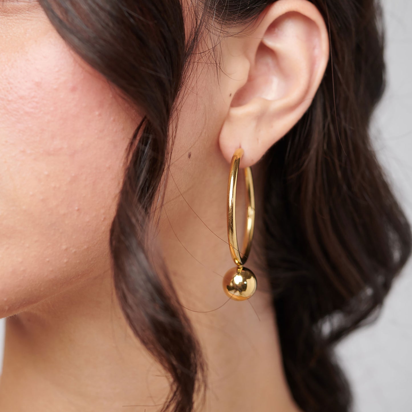 Orecchini Brosway PERFECT Donna Acciaio Gold Cerchietto Pendete Sfera _BPC67