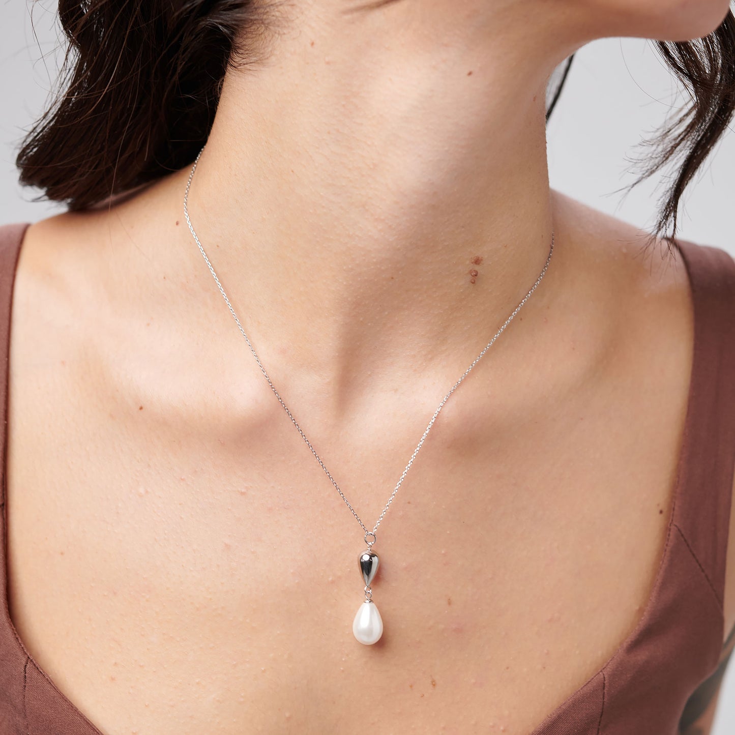 Bracciale Brosway PERFECT Donna Acciaio Silver Pendente perla Goccia _BPC68