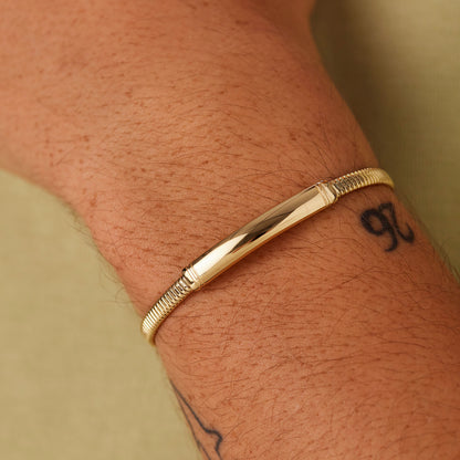 Brosway Bracciale RIPTIDE Uomo Snake Acciaio Gold Piastrina Centrale _BTD054