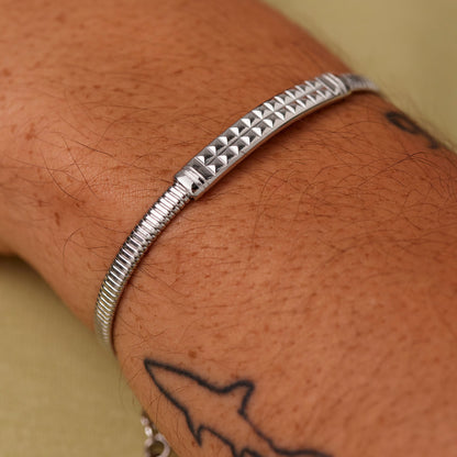 Bracciale Brosway RIPTIDE Uomo Acciaio Silver Snake Piastrina _BTD056