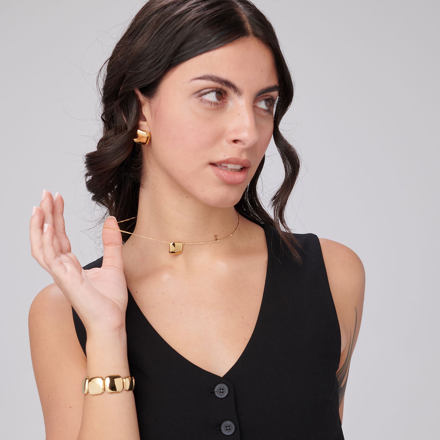 Orecchini Brosway Muse Donna Acciaio Gold Lobo Quadrato _BUE22