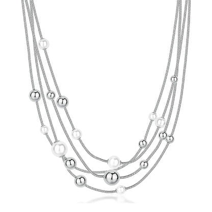 Collana Brosway PERFECT Donna Acciaio Silver Perle e Sfere Multifilo _BPC50