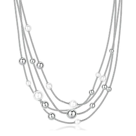 Collana Brosway PERFECT Donna Acciaio Silver Perle e Sfere Multifilo _BPC50