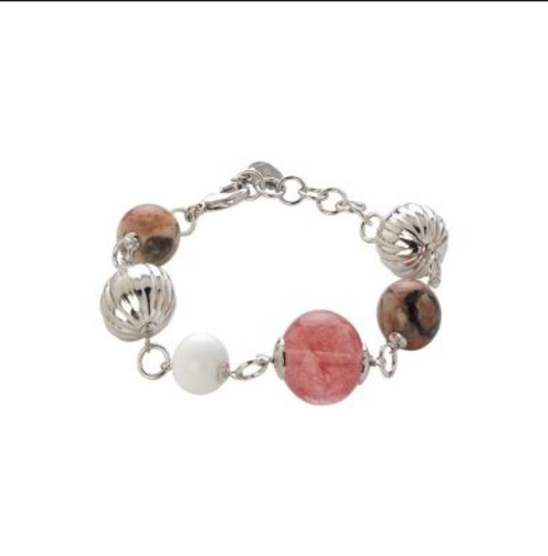 Bracciale Boccadamo Bronzo Pietre Agata Col. Fragola, Miele, Latte, XBR679