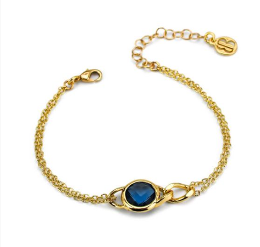 Bracciale Boccadamo Donna Acciaio Bronzo Col. Oro Cristallo Blu XBR992DZ