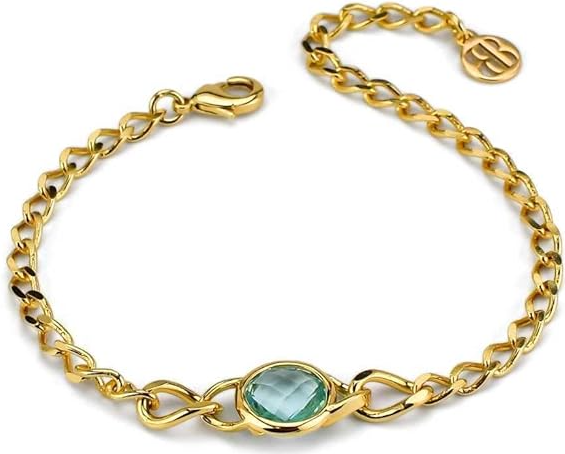 Bracciale Boccadamo Donna Acciaio Oro Cristallo Acqua Marina XBR993DA