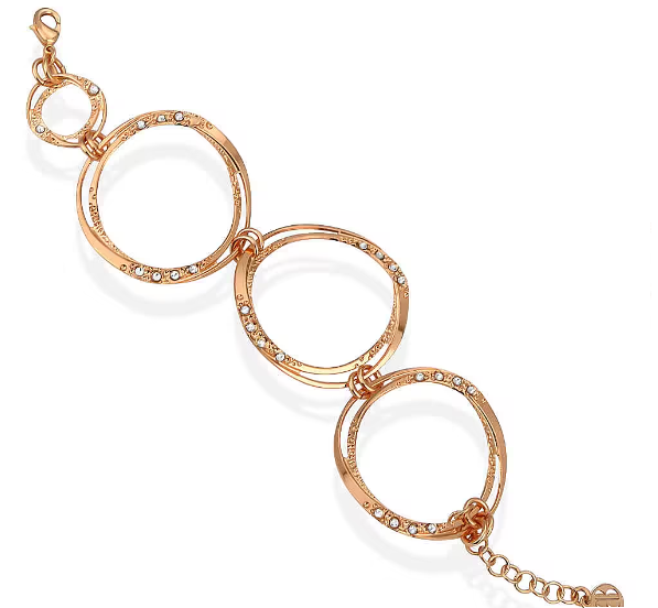 Bracciale Boccadamo Donna Bronzo Cerchi grande Bicolor Effetto Diamantato Cristalli XBR892RS 8057158807168