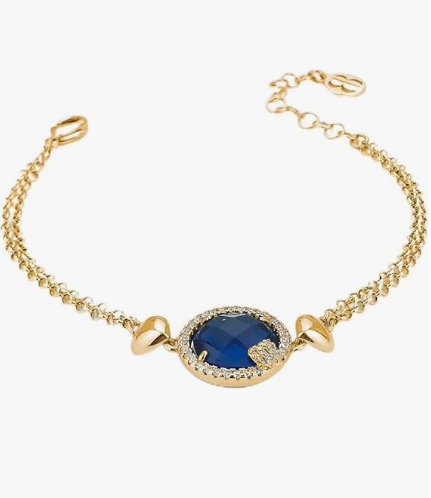 Bracciale Boccadamo Donna Bronzo Placcato Oro Cristallo Blu Zirconi XBR978DB