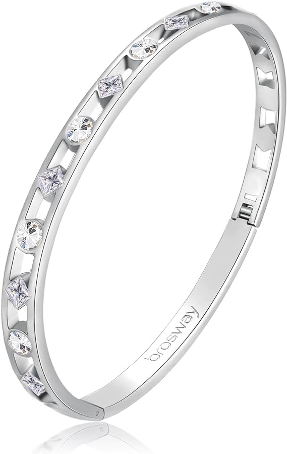 Brosway Damenarmband aus starrem Silberstahl und Kristallen, With You Collection, BWY21 