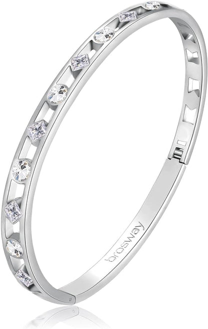 Brosway Damenarmband aus starrem Silberstahl und Kristallen, With You Collection, BWY21 