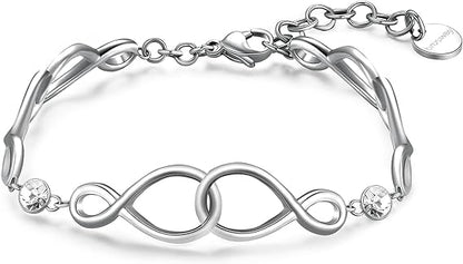 Bracciale Brosway Ribbon Donna Acciaio Argento Semirigido Infinito Cristalli _BBN25