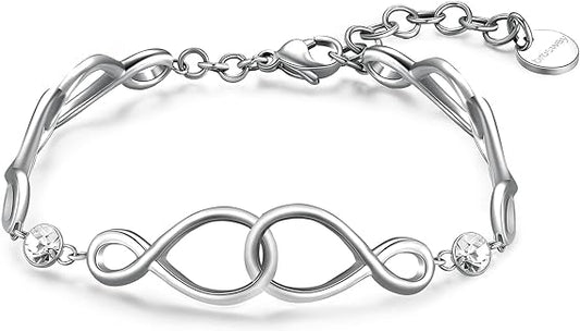 Bracciale Brosway Ribbon Donna Acciaio Argento Semirigido Infinito Cristalli _BBN25