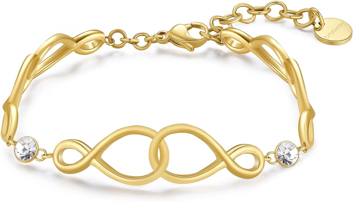 Bracciale Brosway Donna Acciaio Oro Semirigido Infinito Cristalli Coll. Ribbon BBN26