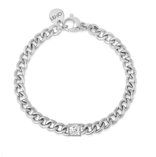 Bracciale LIU JO Donna Acciaio Argentato Zircone Quadrato Bianco _LJ2310