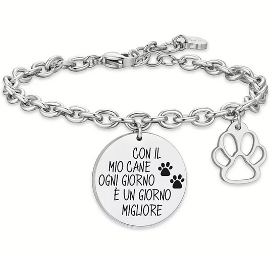 Bracciale Luca Barra Donna Acciaio Pendente Tema Animali BK2646