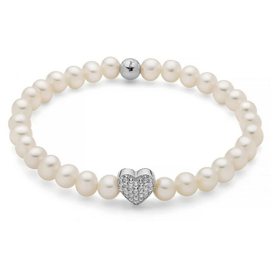 Bracciale Miluna Donna Perle Cuore Argento925 Pavé Topazi _PBR3506