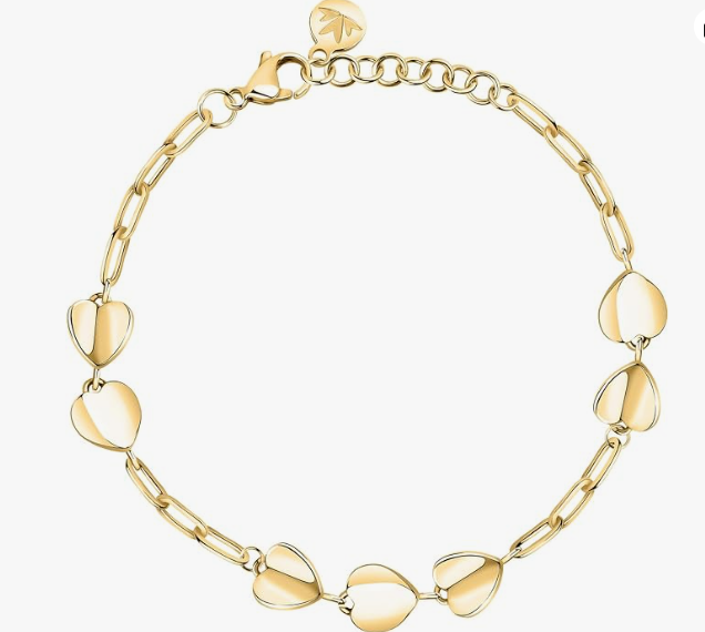 Bracciale Morellato Donna Acciaio Oro Collezione Pailettes 7 Cuori  SAWW03