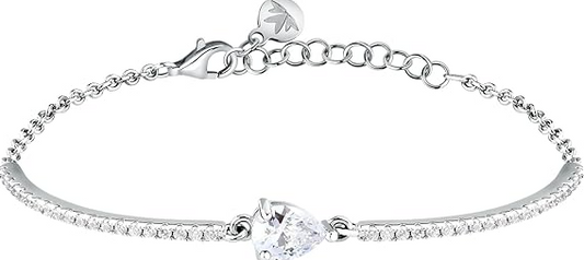 Bracciale Morellato Donna Argento 925 Riciclato Zirconi Semirigido Collezione Tesori SAIW213