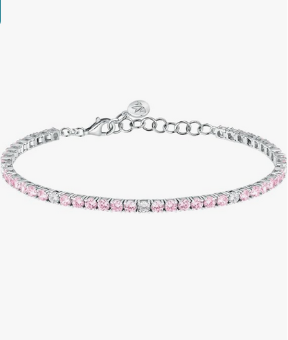 Bracciale Morellato Donna Argento 925% Riciclato Tennis Zirconi Rosa SAIW183