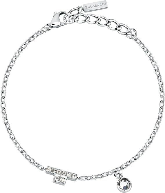 Bracciale Trussardi  Donna Acciaio Argento T-Logo Zirconi TJAXC22