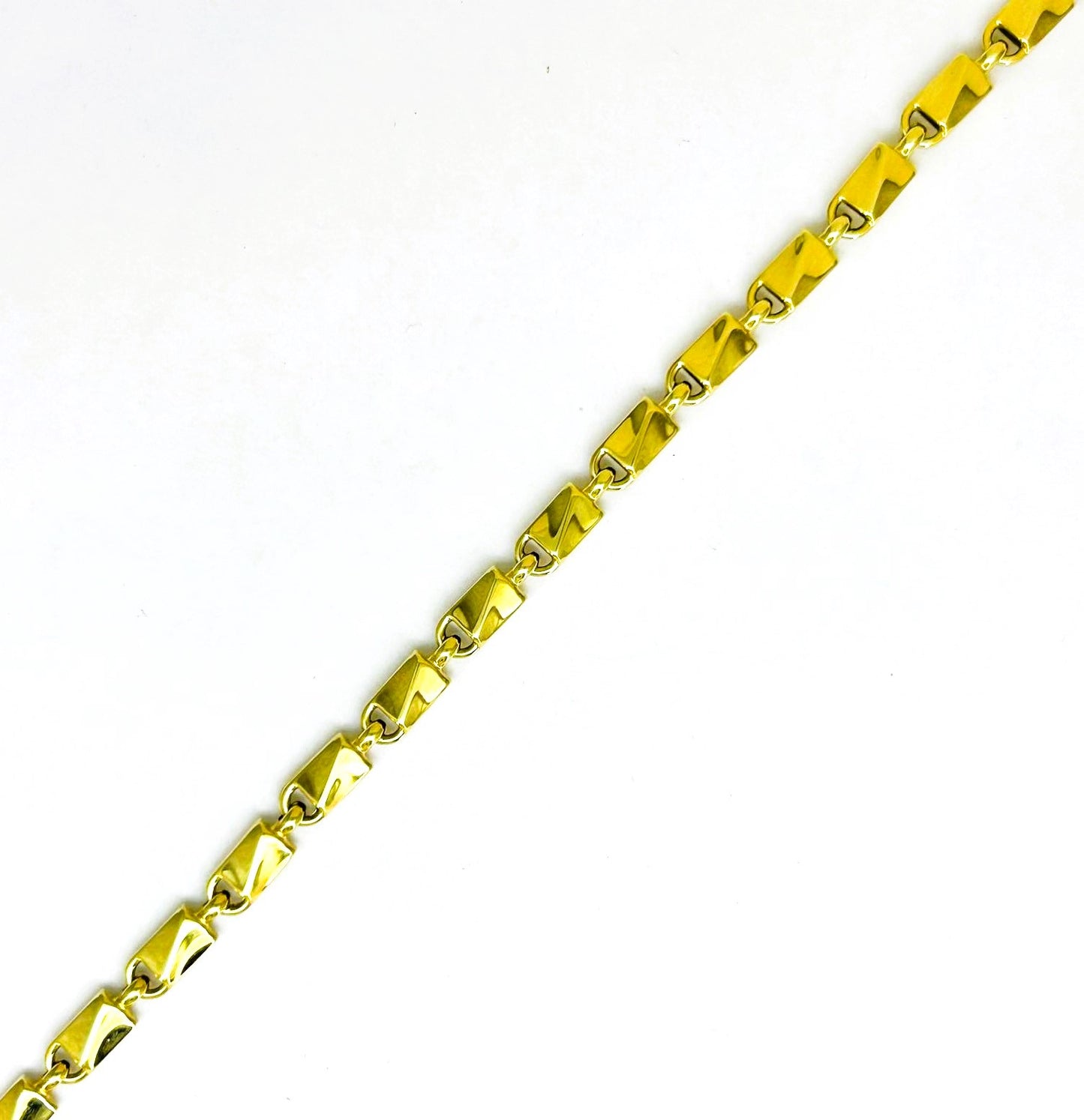 Bracciale Uomo Oro Giallo Maglia Doppia Chiusura Moschettone BR003