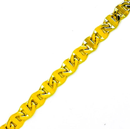 Bracciale Uomo Oro Giallo Maglia Intrecciata Chiusura Moschettone BR002