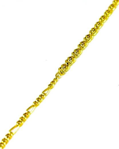 Bracciale Uomo Oro Giallo Maglia Sottile e Doppia Chiusura Moschettone BR021