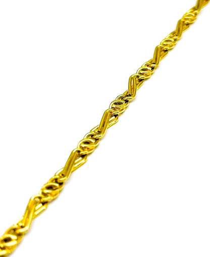 Bracciale Uomo Oro Giallo Maglia Piena Intrecciata Chiusura Moschettone BR020