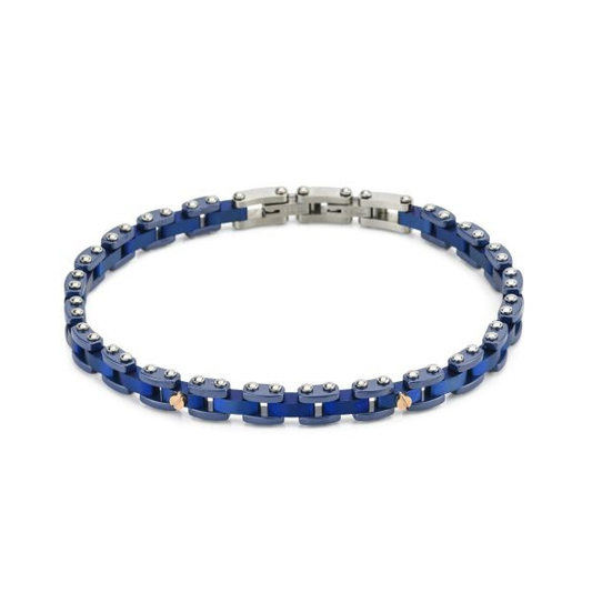 Bracciale Boccadamo Uomo Acciaio Blu Metallizato _ABR669B