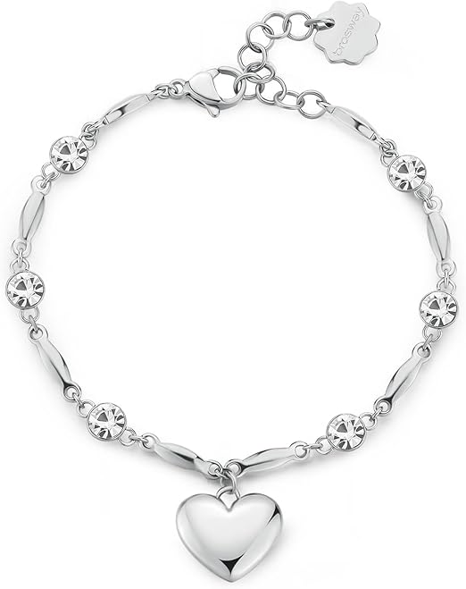 Brosway Damenarmband aus versilbertem Stahl, CHAKRA-Kollektion, halbstarres Herz _BHKB211 