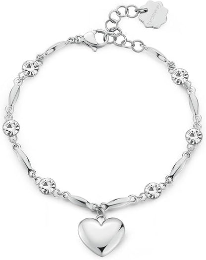 Brosway Damenarmband aus versilbertem Stahl, CHAKRA-Kollektion, halbstarres Herz _BHKB211 