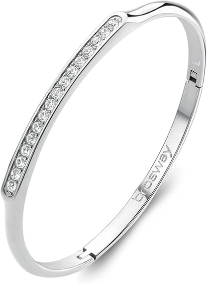 Bracciale Brosway Donna Acciaio Argentato Rigido Cristalli Coll. With You _BWY56