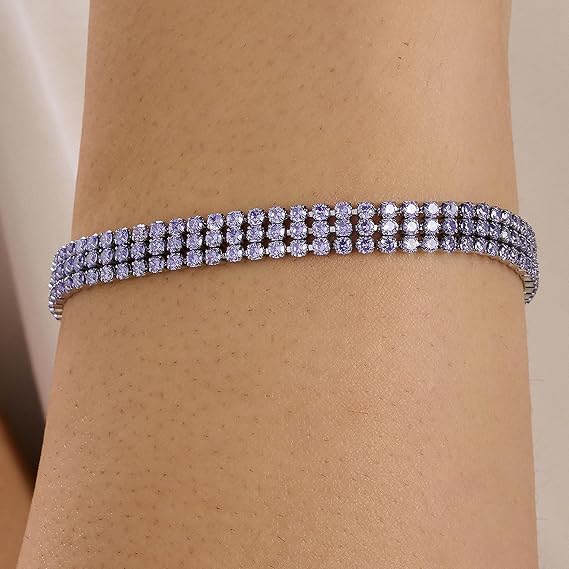 Bracciale Brosway Donna Acciaio Modello Tennis 3 Fili Zirconi Lilla _BEI095