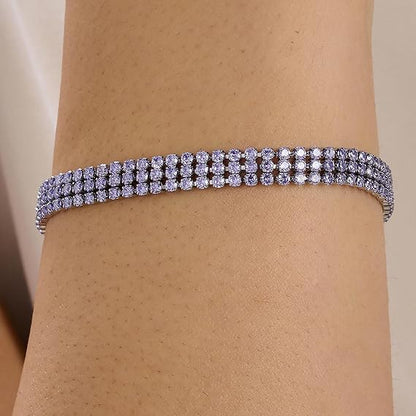 Bracciale Brosway Donna Acciaio Modello Tennis 3 Fili Zirconi Lilla _BEI095